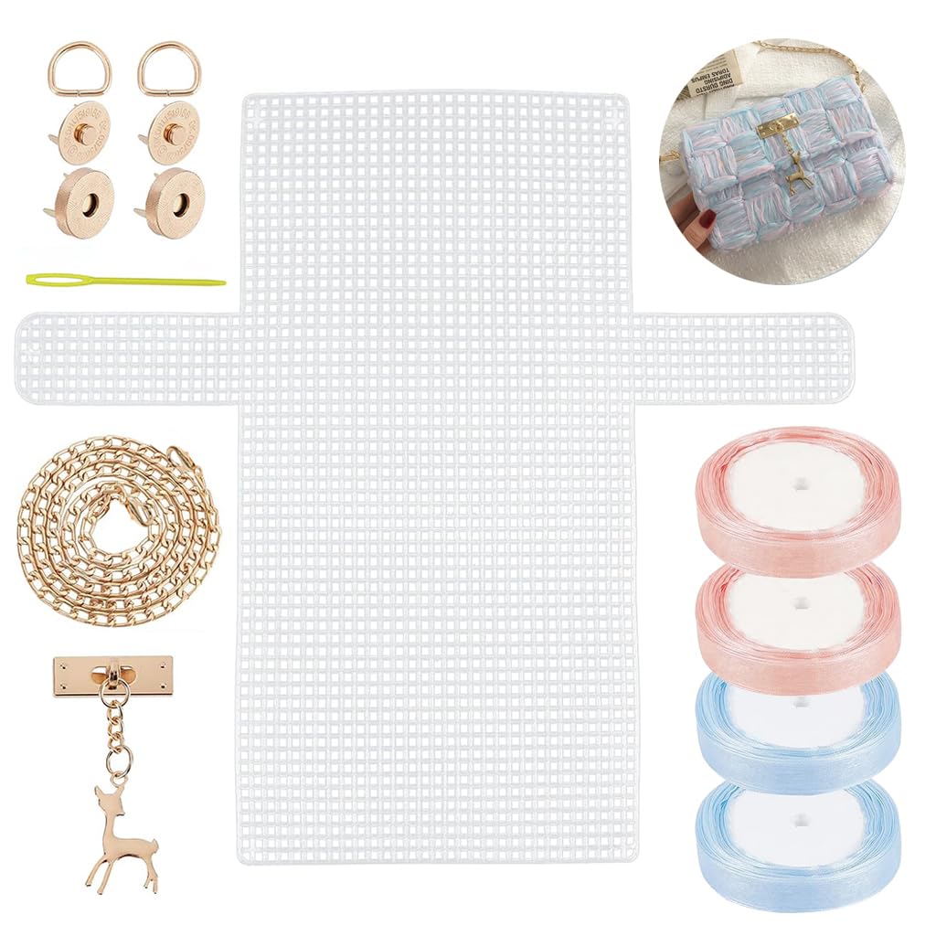 HASTHIP DIY Plastic Mesh Canvas Sheets, Clear Plastic Mesh Sheets for Crochet Bag Making Blank Needlepoint Canvas Craft Kit Acrylic Yarn Crafting Knit and Crochet Projects Gift for Girls HASTHIP DIY Plastic Mesh Canvas Sheets, Clear Plastic Mesh Sheets for Crochet Bag Making Blank Needlepoint Canvas Craft Kit Acrylic Yarn Crafting Knit and Crochet Projects Gift for Girls